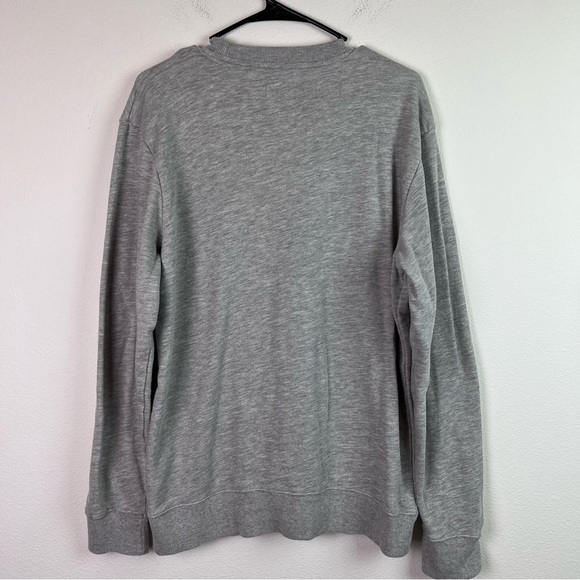 Champion Longsleeve Fleece Crewneck Women's Medium Heather Gray Embroidered Logo - Picture 5 of 8